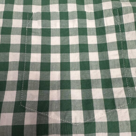 Men's J. CREW Green Gingham Flex Washed Slim‎ Fit Dress Shirt- Size M - Picture 6 of 10